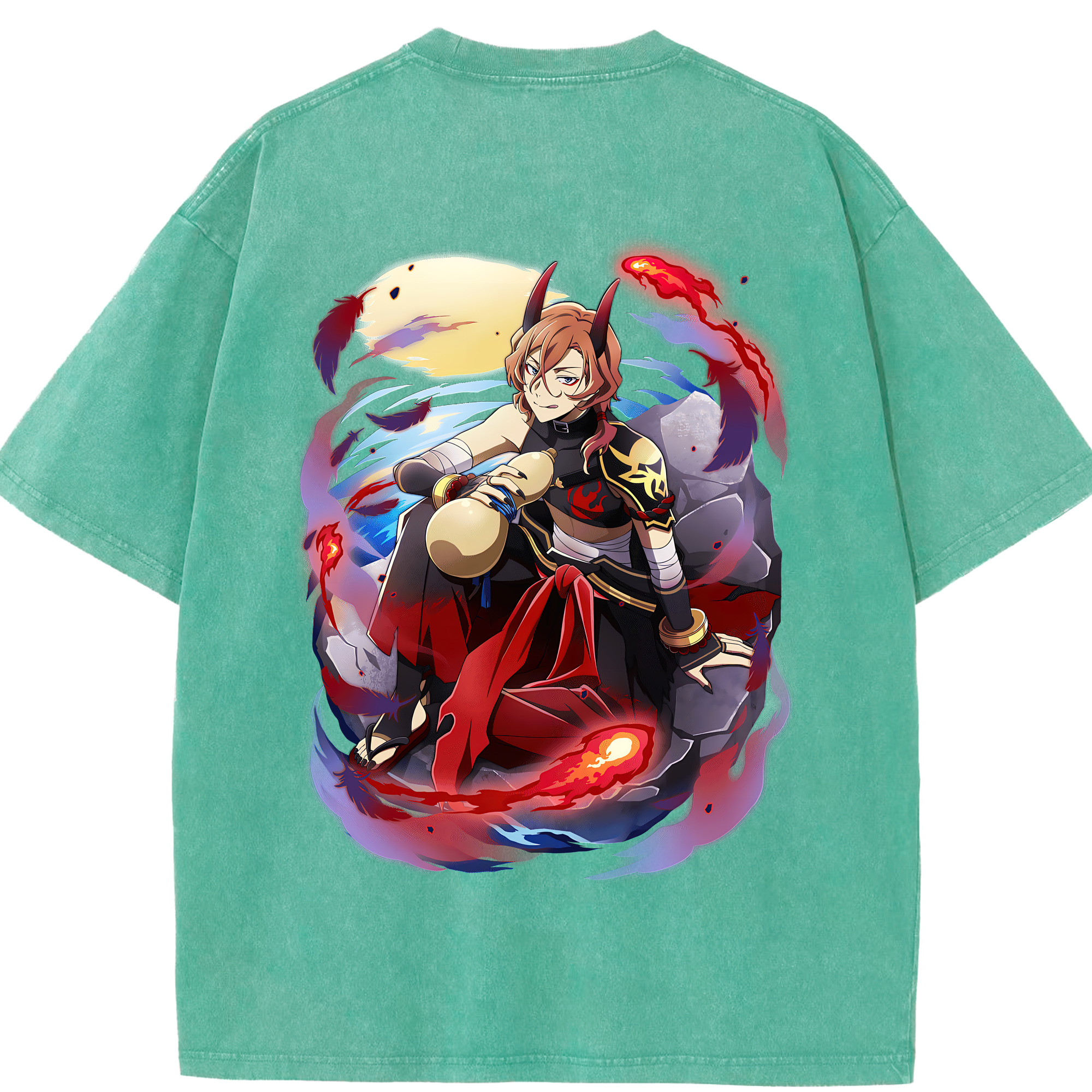 （画像用） 文豪ストレイドッグス Bungo Stray Dogs 綿100% ヴィンテージ風 半袖Tシャツ（背面プリント）
